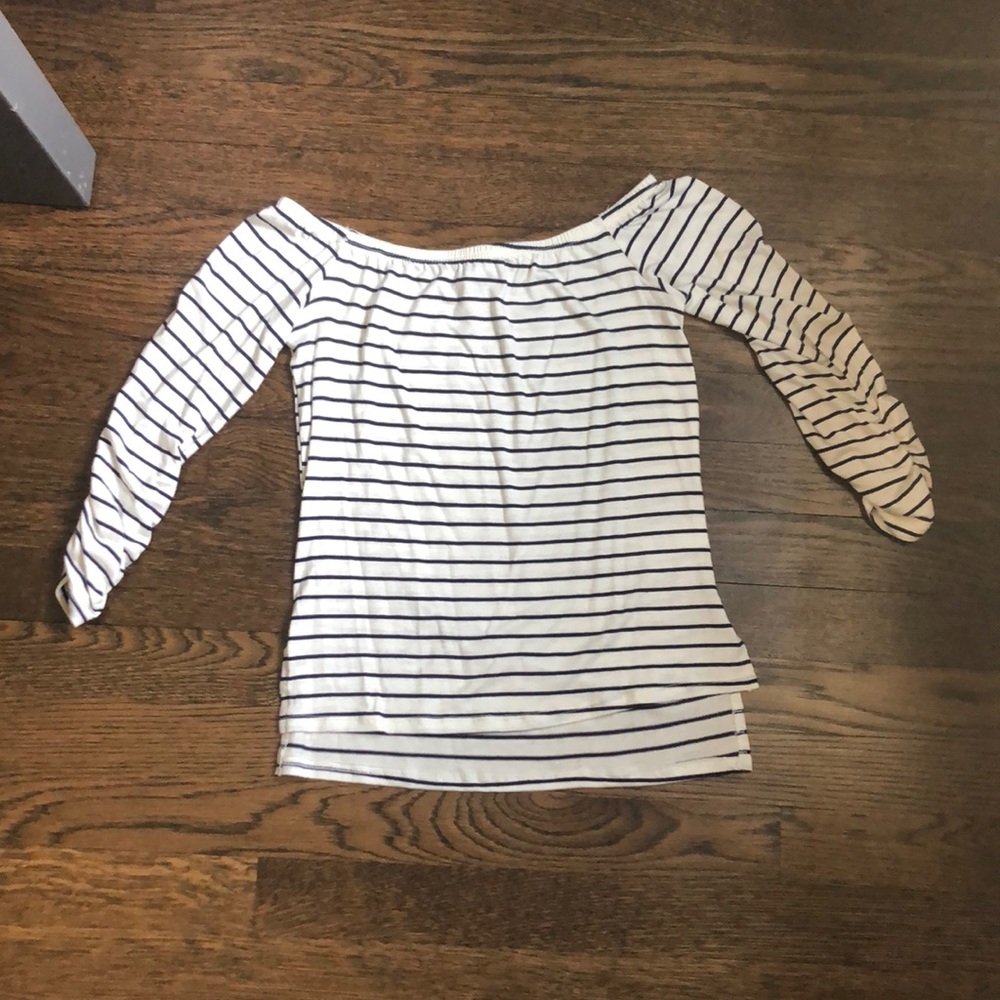 Striped off the shoulder top (LuLus)